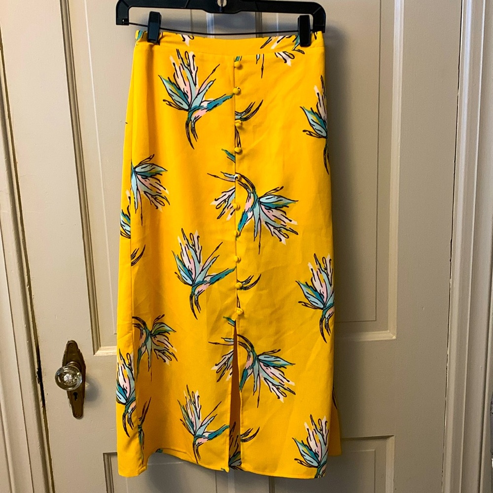 Yellow midi skirt